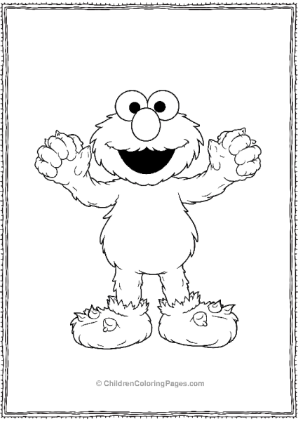 Elmo Wearing Slippers And Smiling Free PDF Printable