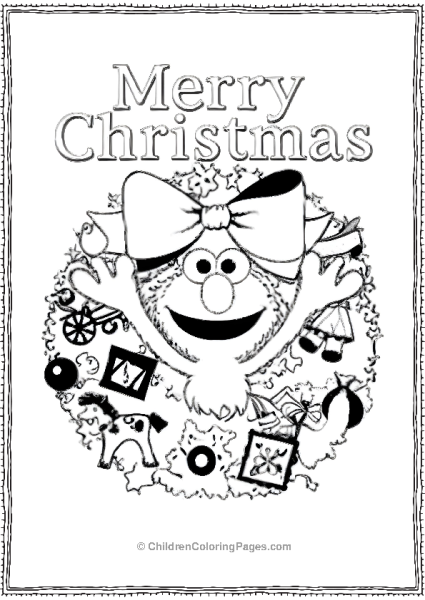 Elmo Wishing Merry Christmas Free PDF Printable