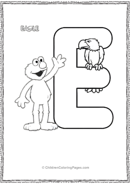 Elmo With An E Scaled Free PDF Printable