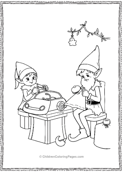 Elves Working At Different Stations Free PDF Printable