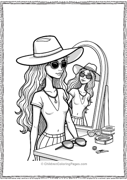 Fashionista Trying On Floppy Hat Black Friday Sale Free PDF Printable