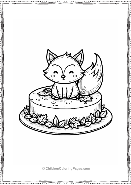 Festive Fox Cake Design Free PDF Printable