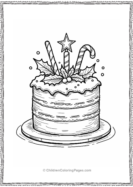 Festive Holiday Cake Design Free PDF Printable