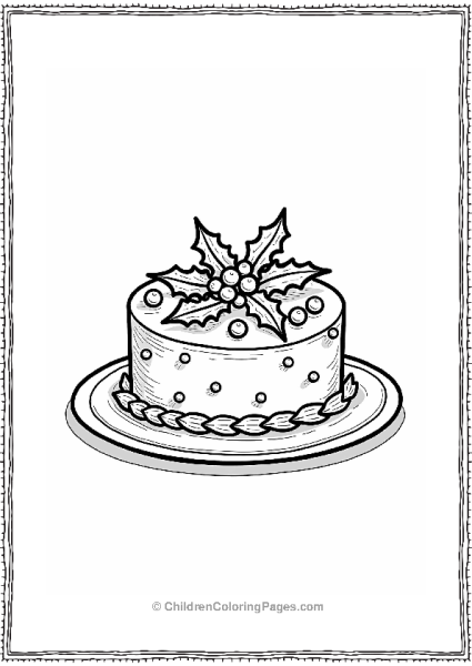 Festive Holiday Cake With Decorations Free PDF Printable