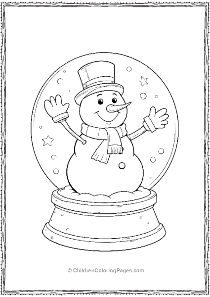 Frosty The Snowman Waving Inside A Snow Globe Free PDF Printable