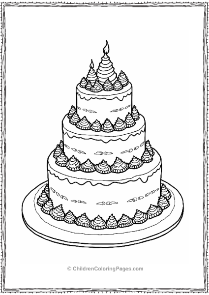 Giant Cake Mountain With Candy Trees Free PDF Printable