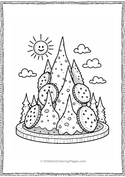 Giant Cookie Mountain Cake Illustration Free PDF Printable