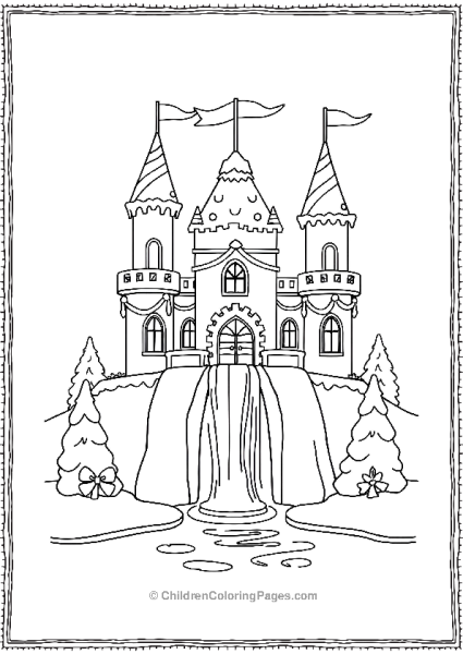 Gingerbread Castle With Waterfall Free PDF Printable