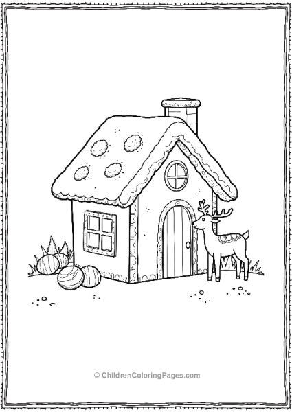 Gingerbread House And Reindeer Free PDF Printable