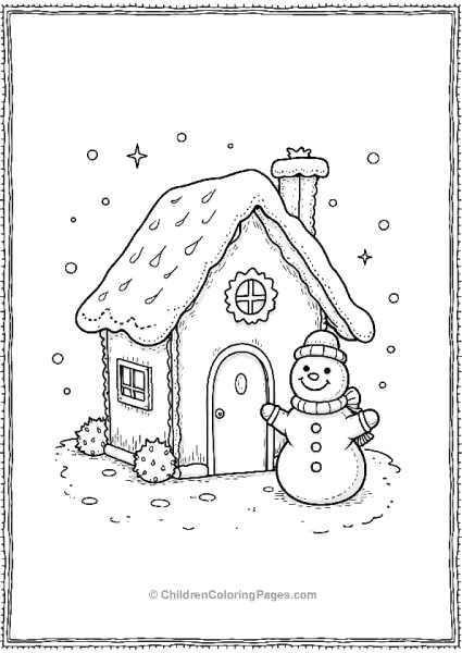 Gingerbread House And Snowman Free PDF Printable