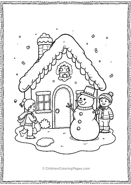 Gingerbread House In The Snow Free PDF Printable