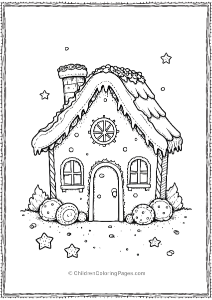 Gingerbread House With Candy Decorations Free PDF Printable