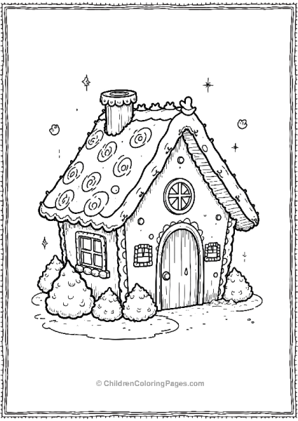 Gingerbread House With Candy Details Free PDF Printable