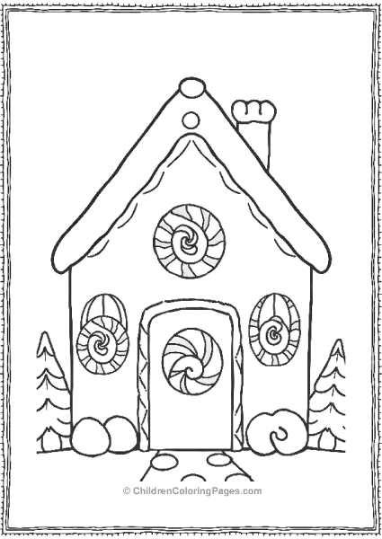 Gingerbread House With Candy Windows Free PDF Printable