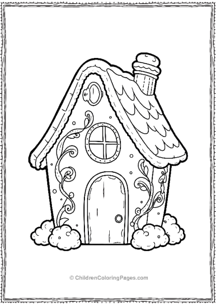 Gingerbread House With Ornate Details Free PDF Printable