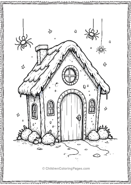 Gingerbread House With Spider Webs Free PDF Printable