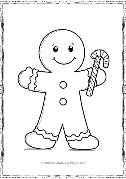 Gingerbread Man Balancing A Candy Cane Free PDF Printable