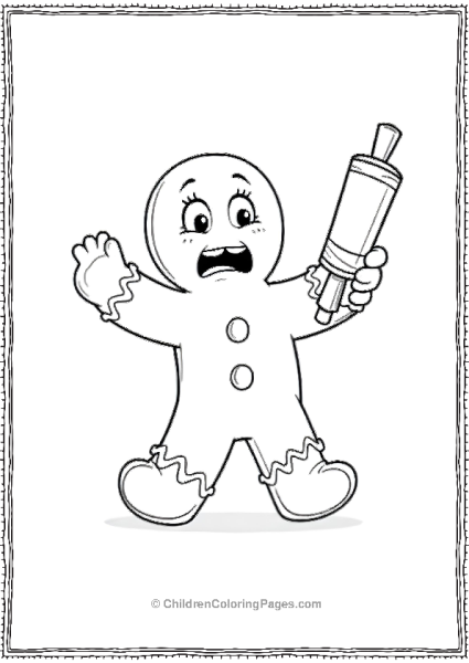 Gingerbread Man Being Chased By A Rolling Pin Free PDF Printable