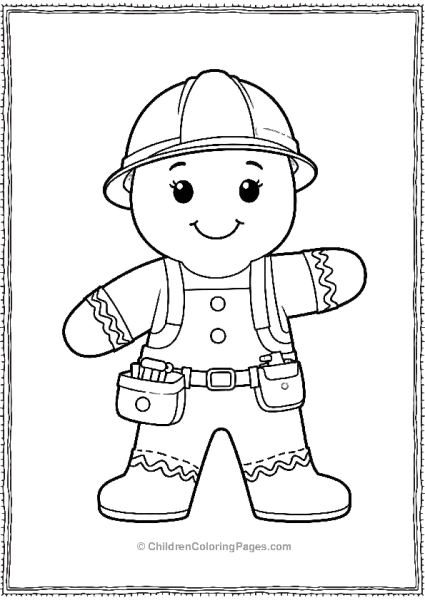 Gingerbread Man Construction Worker Free PDF Printable