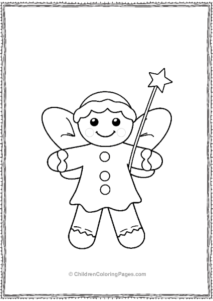 Gingerbread Man Fairy With Icing Wings Free PDF Printable