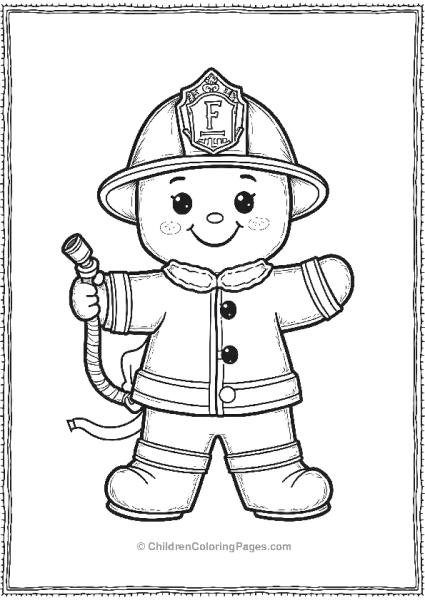 Gingerbread Man Firefighter Free PDF Printable