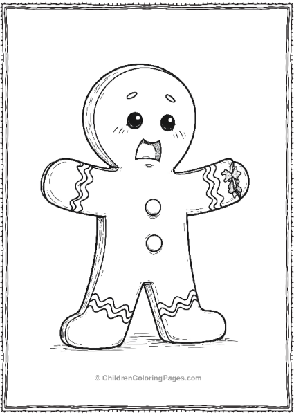 Gingerbread Man Holding A Broken Arm With Icing Cracks Free PDF Printable