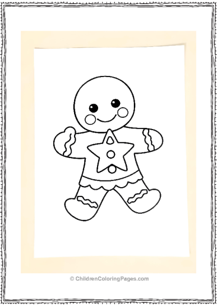 Gingerbread Man Holding A Gingerbread Star Free PDF Printable