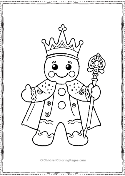 Gingerbread Man King With Crown Free PDF Printable