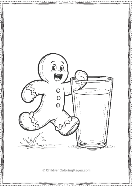 Gingerbread Man Running From A Large Glass Jar Free PDF Printable