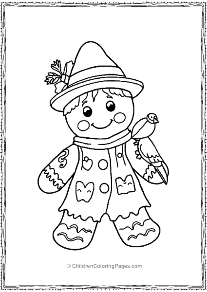 Gingerbread Man Scarecrow With A Hat Free PDF Printable