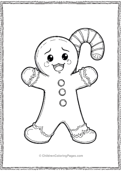 Gingerbread Man Stuck Inside A Candy Cane Wrapper Free PDF Printable