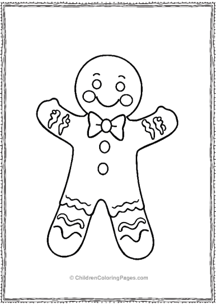 Gingerbread Man With A Bow Tie Free PDF Printable