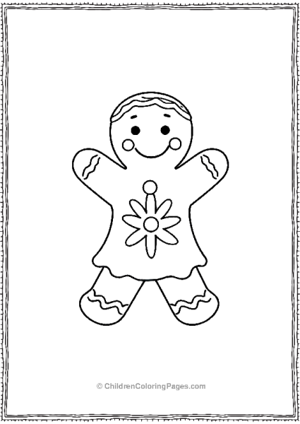 Gingerbread Man With A Starburst Icing Design Free PDF Printable