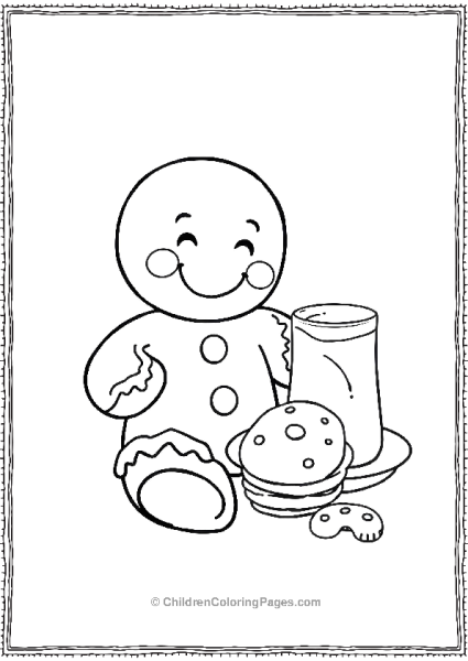 Gingerbread Man With Milk Free PDF Printable