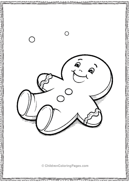 Gingerbread Man With Wavy Icing Detail Free PDF Printable