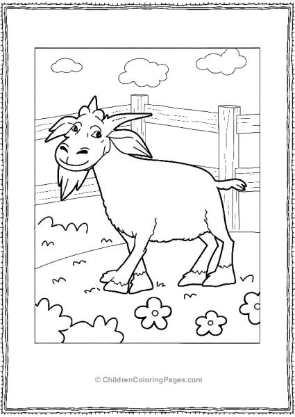 Goat In The Pasture Coloring Page Free PDF Printable