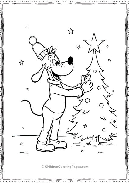 Goofy Hanging On A Star Free PDF Printable