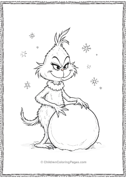 Grinch Holding A Snowball Free PDF Printable