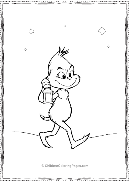 Grinch Walking With A Lantern Free PDF Printable