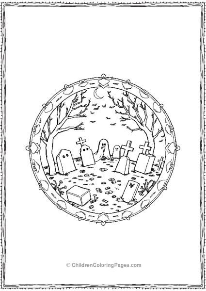 Halloween Graveyard Mandala Free PDF Printable