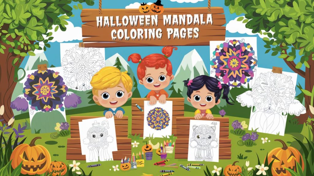 Halloween Mandala Coloring Pages- Free Printable PDFs For Kids 🎃🕸️👻 ...