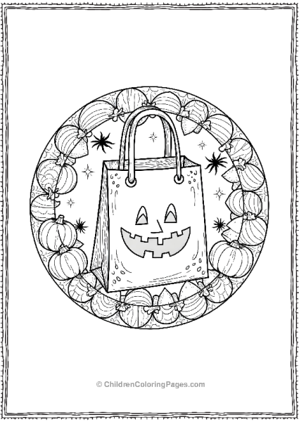 Halloween Mandala Trick Or Treat Bag Free PDF Printable