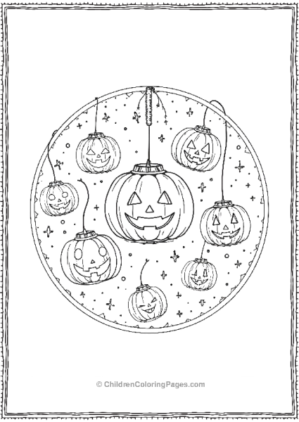 Halloween Mandala With Floating Lanterns Free PDF Printable