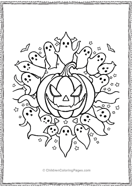 Halloween Mandala With Pumpkin And Ghosts Free PDF Printable