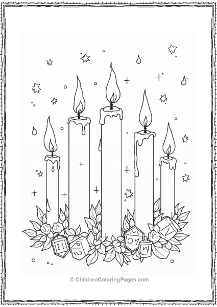 Hannukah Candles And Dice Free PDF Printable