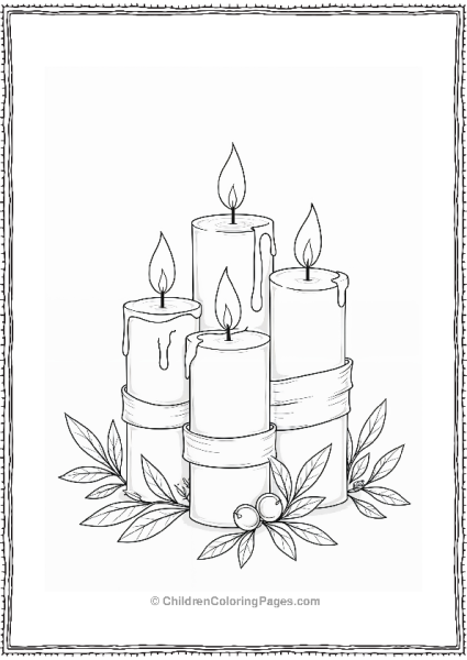 Hannukah Candles With Festive Greenery 1 Free PDF Printable