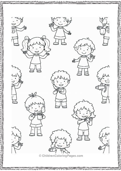 Hannukah Children Playing Pattern Free PDF Printable