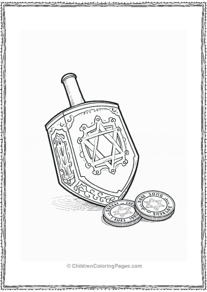 Hannukah Dreidel And Gelt Free PDF Printable