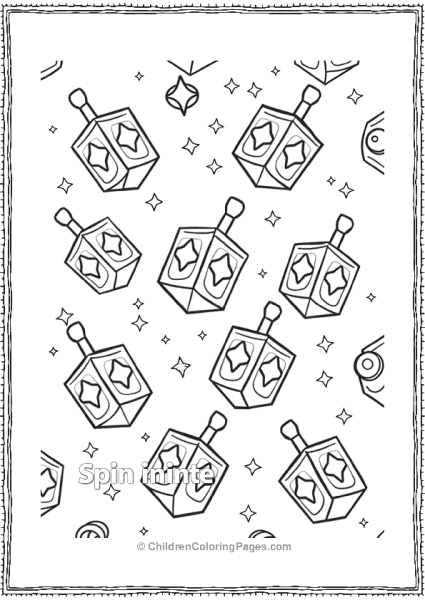 Hannukah Dreidel Spin Infinite Pattern Free PDF Printable