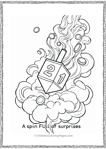 Hannukah Dreidel Spinning In A Cloud Of Smoke Free PDF Printable